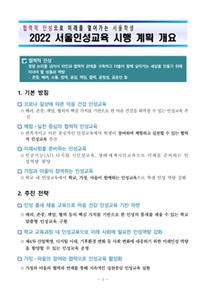 2022 서울인성교육 시행 계획